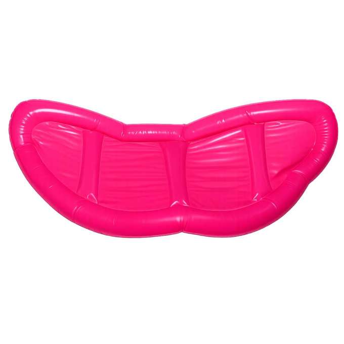 Inflatable swimming mattress deck chair with backrest and canopy pink