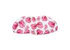 Inflatable swimming mattress deck chair with backrest and canopy pink 10