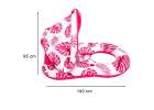 Inflatable swimming mattress deck chair with backrest and canopy pink 11