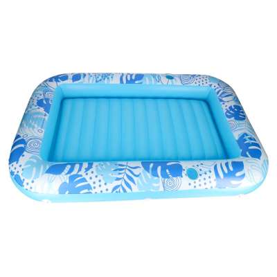 Inflatable swimming mattress with cushion blue