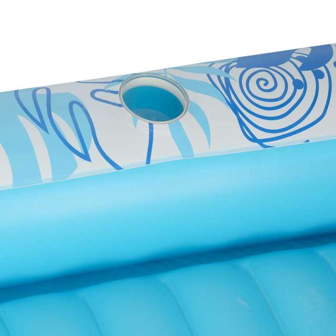 Inflatable swimming mattress with cushion blue