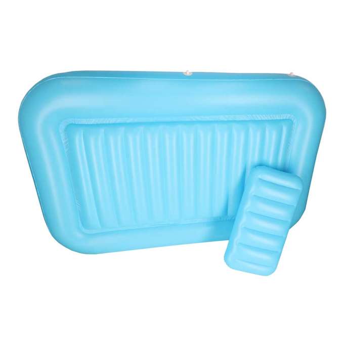 Inflatable swimming mattress with cushion blue