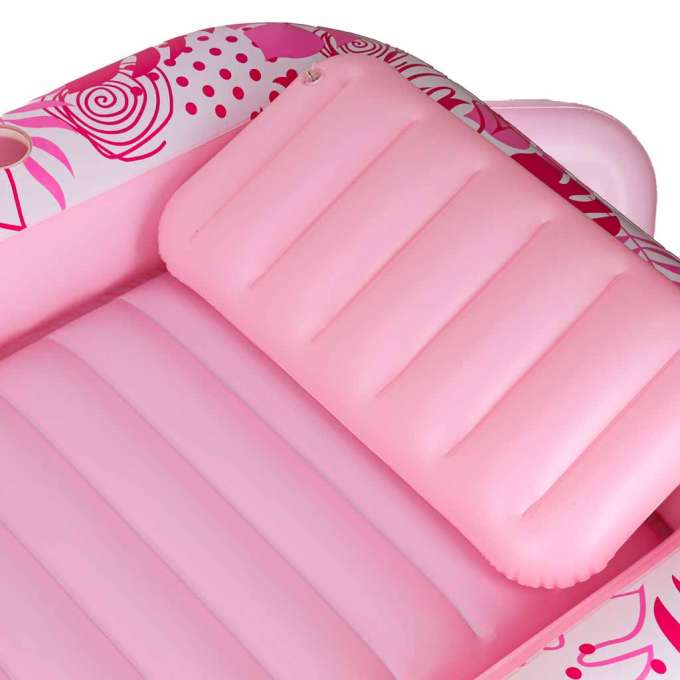 Inflatable swimming mattress with cushion pink