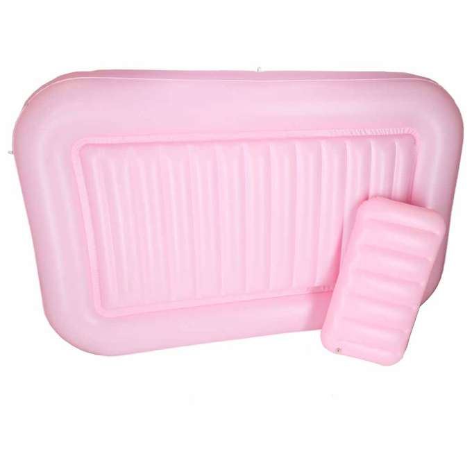 Inflatable swimming mattress with cushion pink