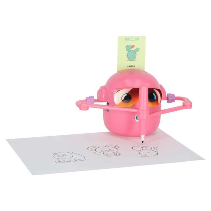 Interactive educational robot toy learning to draw fisks markers pink