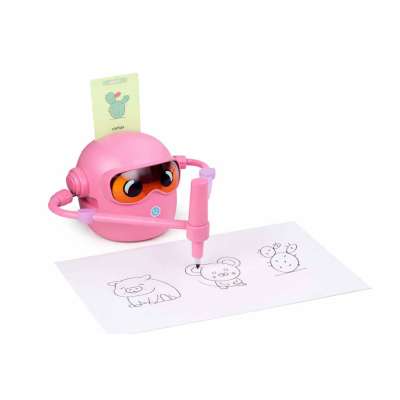 Interactive educational robot toy learning to draw fisks markers pink