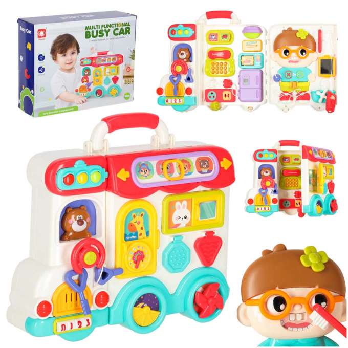 Interactive manipulative board car light sound