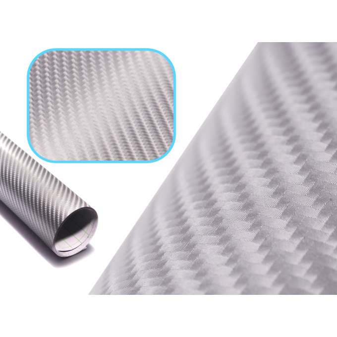 Folia rolka Carbon 4D srebrna 1,52x28m