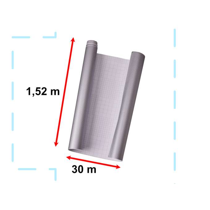Folia rolka Carbon 4D srebrna 1,52x28m