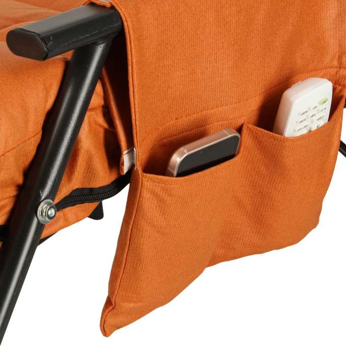 Fotel bujany leżak rozkładany pomarańczowy OUTLET