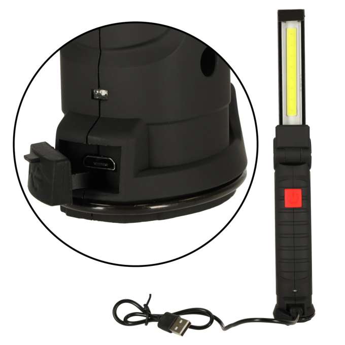 USB COB Workshop Flashlight with Magnet and Rechargeable Battery