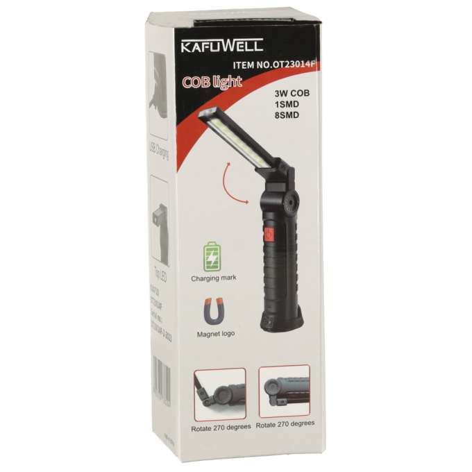 USB COB Workshop Flashlight with Magnet and Rechargeable Battery