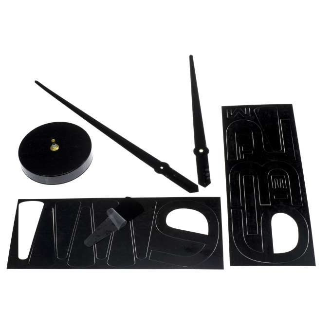 Zegar ścienny naklejany DIY regulowany duży czarny 4 cyfry 120 cm