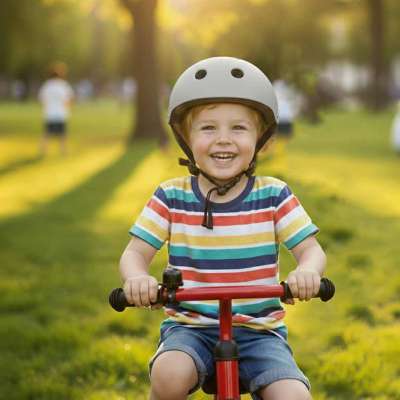 Kask rowerowy dla dziecka Trike Fix dziecięcy regulowany LED M 55-58cm szary ciemny
