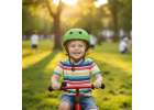 Kask rowerowy dla dziecka Trike Fix dziecięcy regulowany LED M 55-58cm zielony ciemny 2