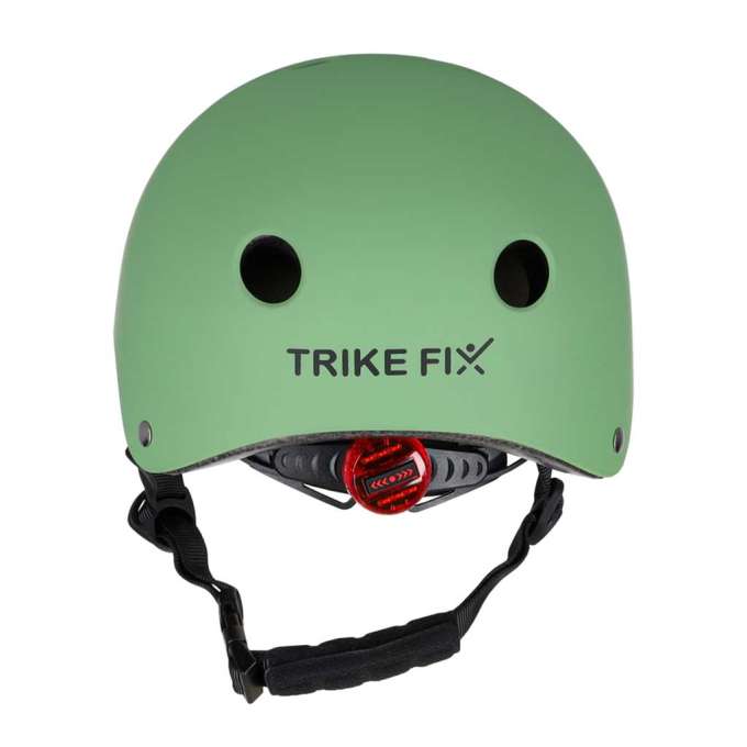 Kask rowerowy dla dziecka Trike Fix dziecięcy regulowany LED S 48-54cm zielony ciemny