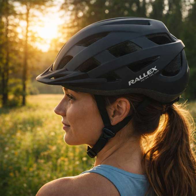 Kask rowerowy na rower RALLEX damski męski regulowany czarny L 58-62cm