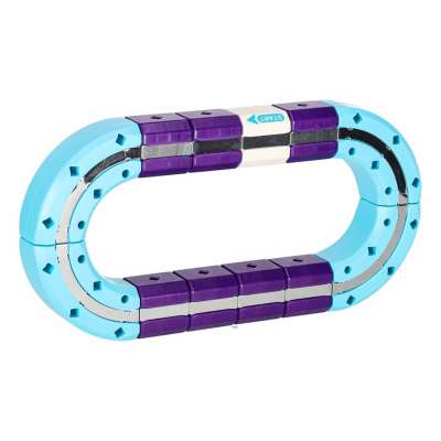 Klocki magnetyczne konstrukcyjne tor wyścigowy auta 54 elementy