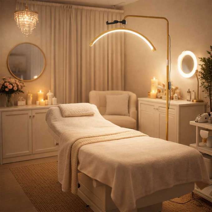 LED eyelash extension lamp 36W adjustable cosmetic shadowless arc gold