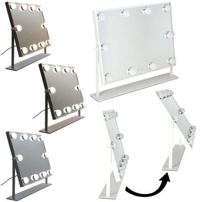 LED makeup mirror with 10 bulbs illuminated cosmetic mirror 3 color types