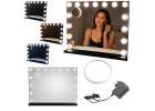 LED makeup mirror with 15 bulbs cosmetic zoom x10 brightness adjustment 1