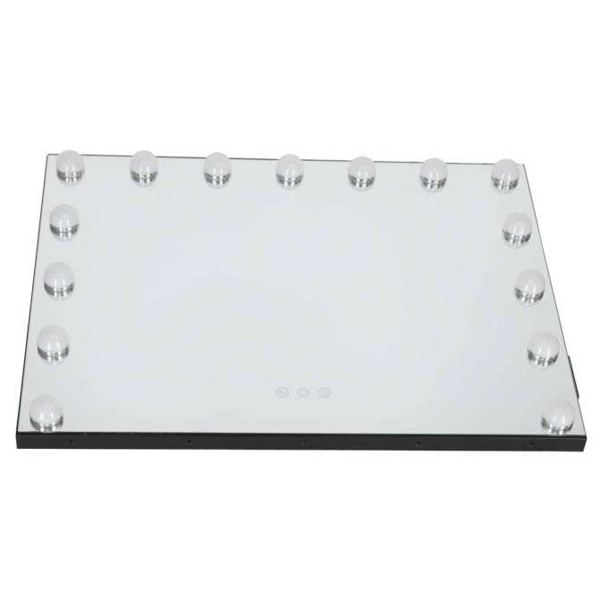 LED makeup mirror with 15 bulbs cosmetic zoom x10 brightness adjustment