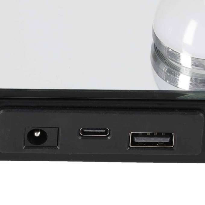 LED makeup mirror with 15 bulbs cosmetic zoom x10 brightness adjustment