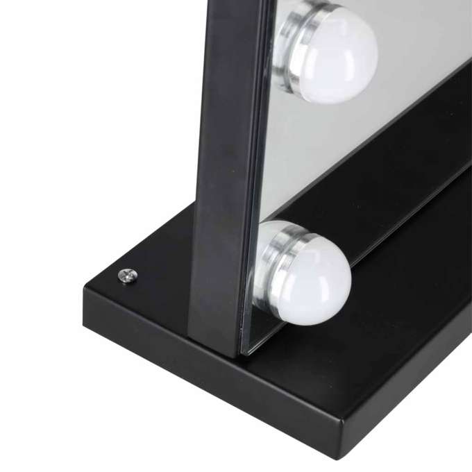 LED makeup mirror with 15 bulbs cosmetic zoom x10 brightness adjustment