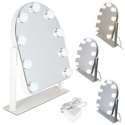 LED makeup mirror with 9 bulbs, illuminated cosmetic mirror