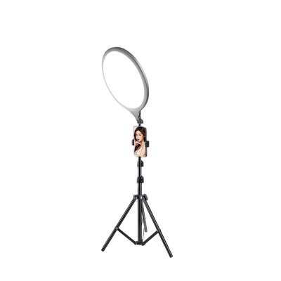 LED selfie ring light on tripod