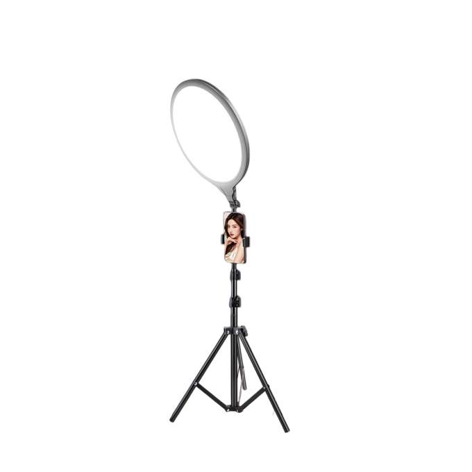 LED selfie ring light on tripod