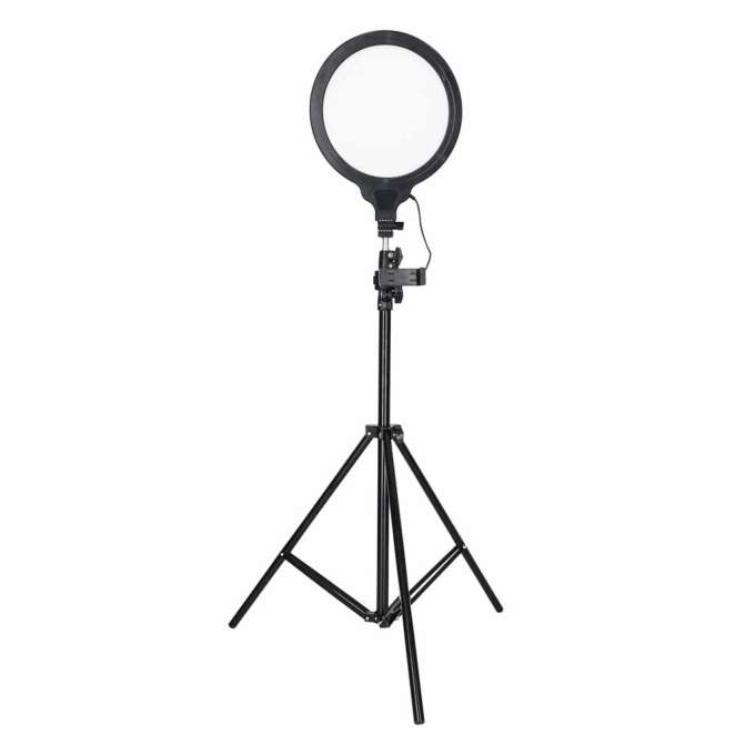 LED selfie ring light on tripod