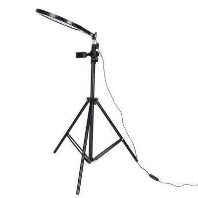LED selfie ring light on tripod