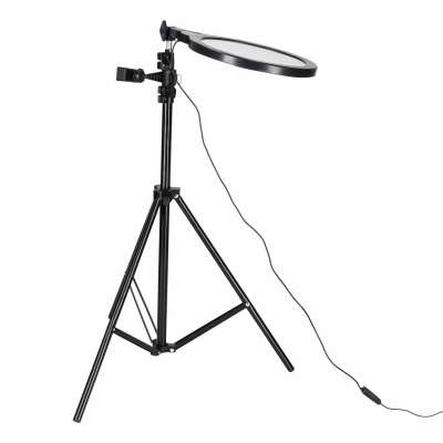 LED selfie ring light on tripod