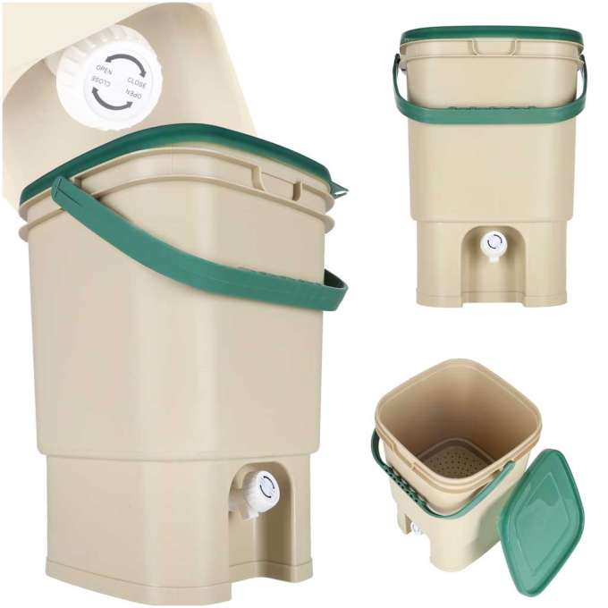 LUARO Composter home compost bin kitchen waste 15l