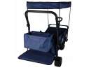 LUARO Foldable Beach Cart with Canopy and 120L Mesh Basket Navy Blue 14