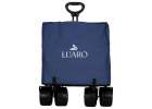 LUARO Foldable Beach Cart with Canopy and 120L Mesh Basket Navy Blue 2
