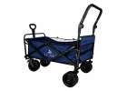 LUARO Foldable Beach Cart with Canopy and 120L Mesh Basket Navy Blue 7
