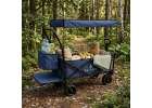 LUARO Foldable Beach Cart with Canopy and 120L Mesh Basket Navy Blue 5