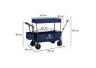 LUARO Foldable Beach Cart with Canopy and 120L Mesh Basket Navy Blue 3
