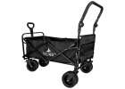 LUARO Folding Beach Cart with Canopy and 120L Mesh Basket Black 3