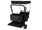 LUARO Folding Beach Cart with Canopy and 120L Mesh Basket Black 2