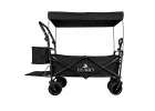 LUARO Folding Beach Cart with Canopy and 120L Mesh Basket Black 16