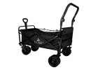 LUARO Folding Beach Cart with Canopy and 120L Mesh Basket Black 10