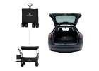 LUARO Folding Beach Cart with Canopy and 120L Mesh Basket Black 18