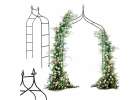 LUARO Garden pergola metal arch with grottoes for roses flowers climbers 240cm 1