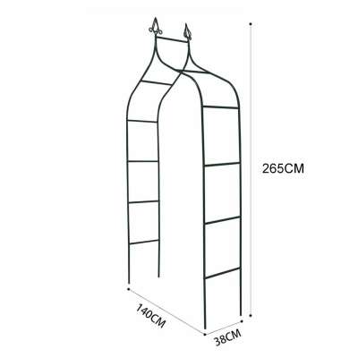 LUARO Garden pergola metal arch with grottoes for roses flowers climbers 240cm