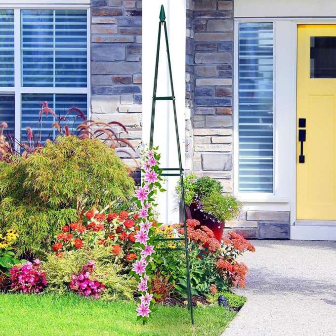 LUARO Pergola garden support for flowers stand for climbing roses pyramid metal