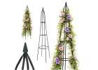 LUARO Pergola garden support for flowers stand for climbing roses pyramid metal 1