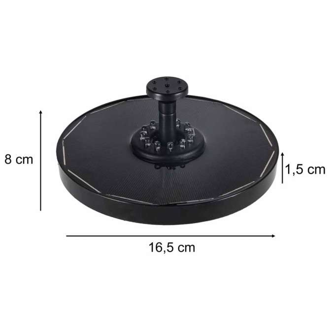 LUARO Solar pond fountain garden floating pump LED RGB 16cm